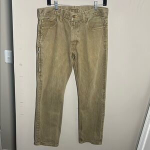 Levi’s 514 slim straight industrial vintage utility green Men's Tan jeans